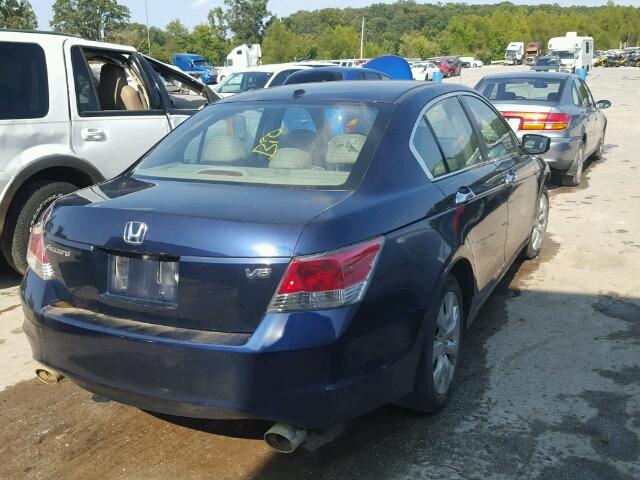 1HGCP36848A063715 - 2008 HONDA ACCORD EXL BLUE photo 4