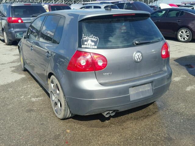 WVWHV91K28W209595 - 2008 VOLKSWAGEN GTI GRAY photo 3