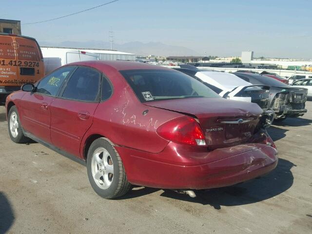 1FAFP55U12A254706 - 2002 FORD TAURUS SES RED photo 3