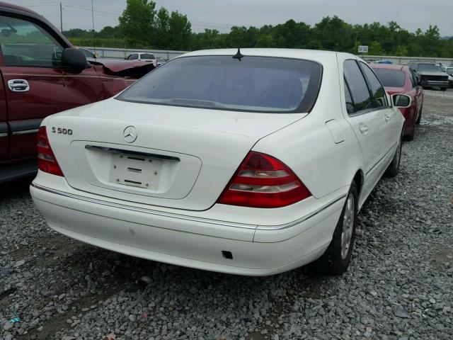 WDBNG75J02A278257 - 2002 MERCEDES-BENZ S500 WHITE photo 4