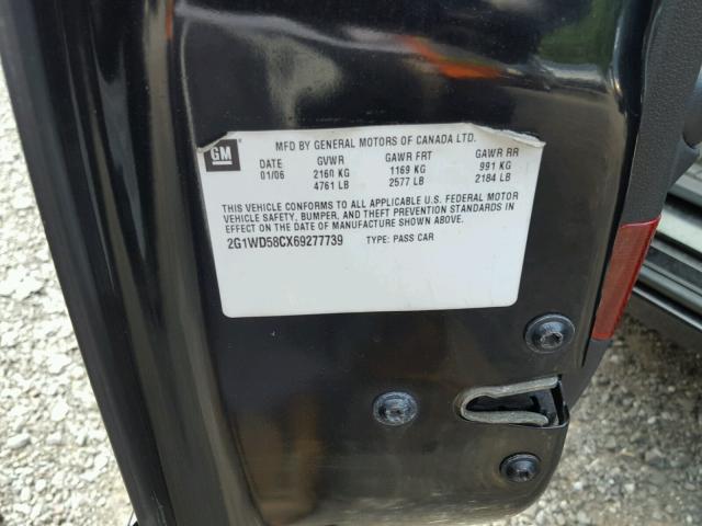 2G1WD58CX69277739 - 2006 CHEVROLET IMPALA SUP 黑色 照片 10