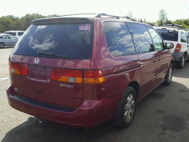 5FNRL18834B119425 - 2004 HONDA ODYSSEY EX RED photo 4