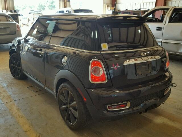 WMWSV3C55DT390517 - 2013 MINI COOPER S BLACK photo 3