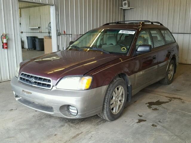 4S3BH6754Y6637679 - 2000 SUBARU LEGACY BURGUNDY photo 2