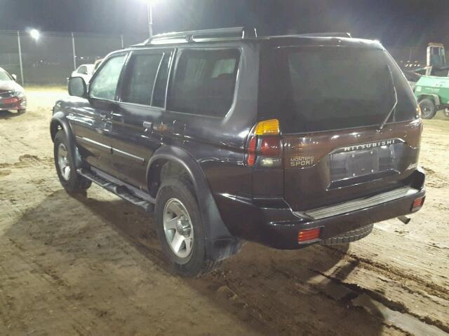 JA4MT21H02J057802 - 2002 MITSUBISHI MONTERO BLACK photo 3