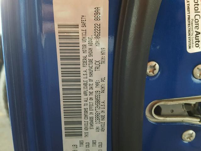 1C6RR6YT2HS805519 - 2017 RAM 1500 REBEL ლურჯი ფოტო 10