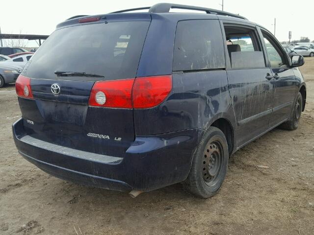 5TDZA23C36S451287 - 2006 TOYOTA SIENNA CE BLUE photo 4