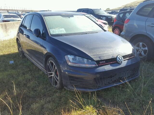 3VW447AU7HM009705 - 2017 VOLKSWAGEN GTI BLUE photo 1