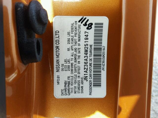 JN1AZ36A34M251947 - 2004 NISSAN 350Z ROADS ORANGE photo 10