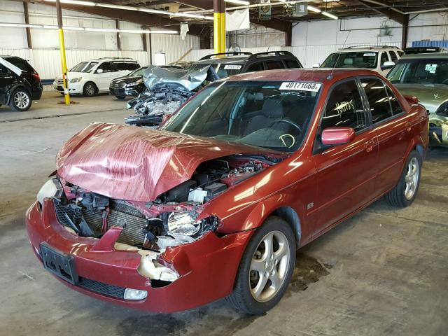 JM1BJ225210455654 - 2001 MAZDA PROTEGE LX MAROON photo 2