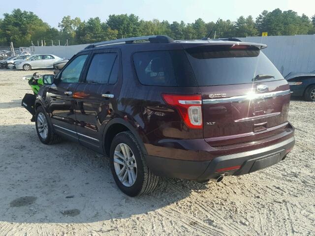 1FMHK8D8XBGA66458 - 2011 FORD EXPLORER BURGUNDY photo 3