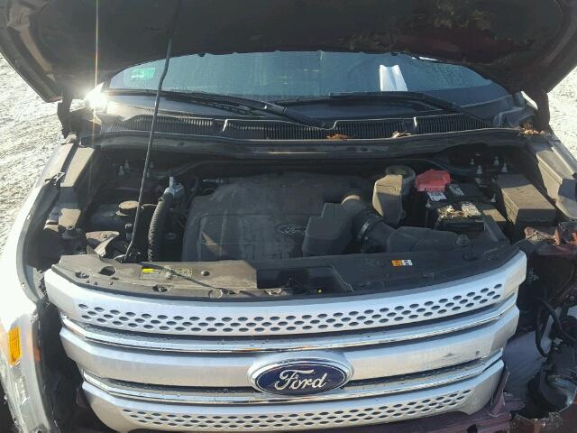 1FMHK8D8XBGA66458 - 2011 FORD EXPLORER BURGUNDY photo 7