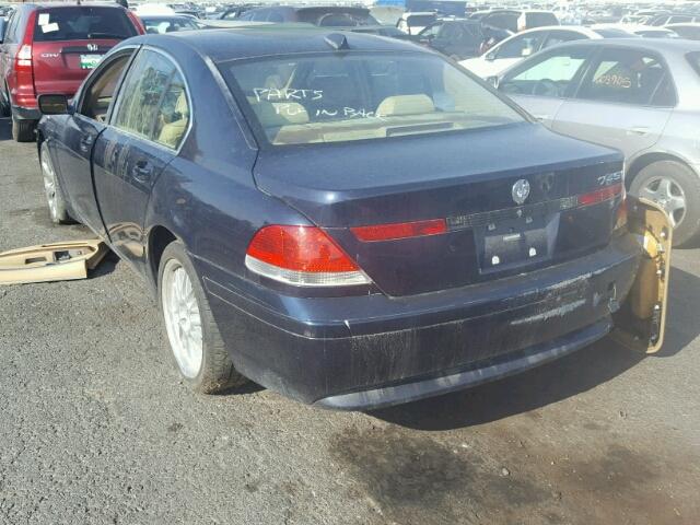 WBAGL63454DP69631 - 2004 BMW 745I BLUE photo 3