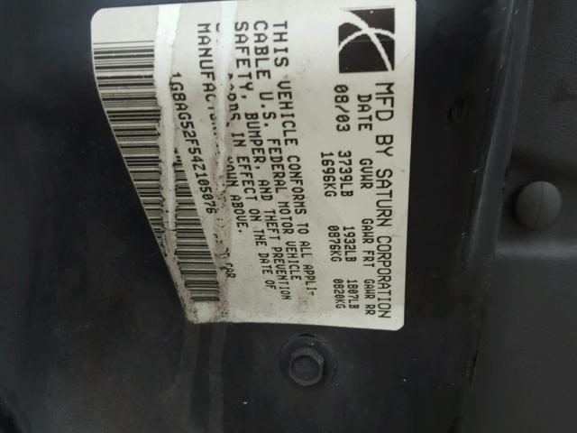 1G8AG52F54Z105076 - 2004 SATURN ION LEVEL SILVER photo 10