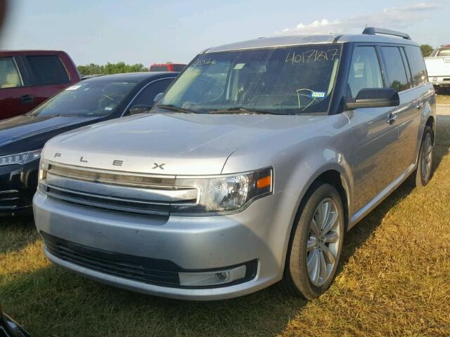 2FMGK5C82FBA19661 - 2015 FORD FLEX SEL SILVER photo 2