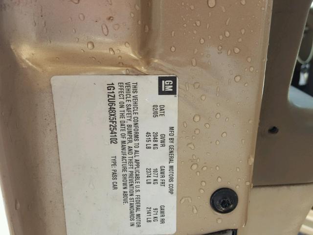 1G1ZU648X5F254102 - 2005 CHEVROLET MALIBU MAX 棕色 照片 10