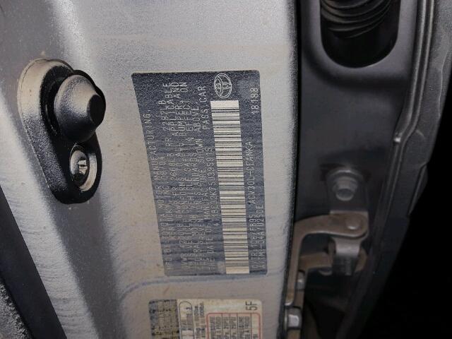 4T1BE32K75U395915 - 2005 TOYOTA CAMRY LE SILVER photo 10