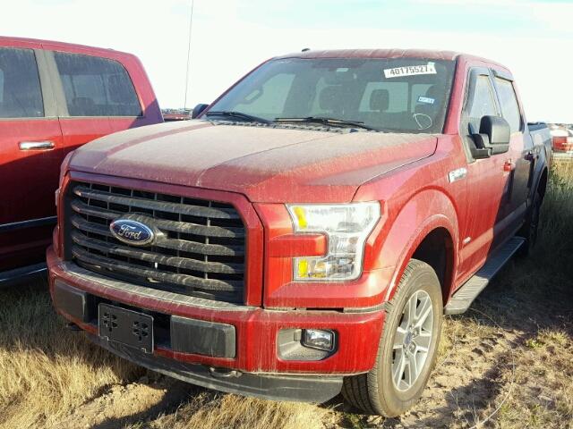 1FTEW1EG5GKE92751 - 2016 FORD F150 SUPER RED photo 2