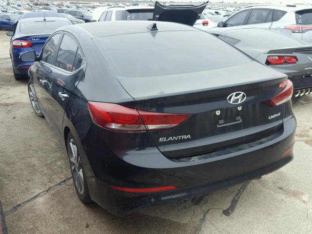 KMHD84LF8HU206135 - 2017 HYUNDAI ELANTRA SE BLACK photo 3