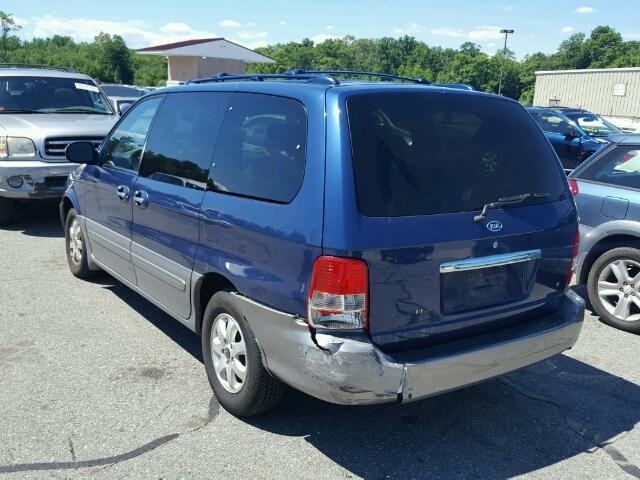 KNDUP132156707015 - 2005 KIA SEDONA EX BLUE photo 3