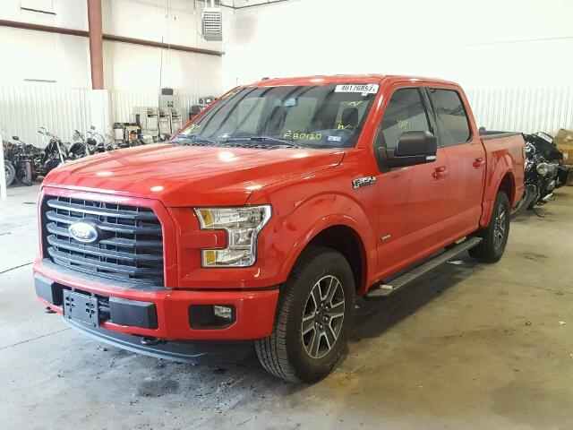 1FTEW1EP5GKF80120 - 2016 FORD F150 SUPER RED photo 2