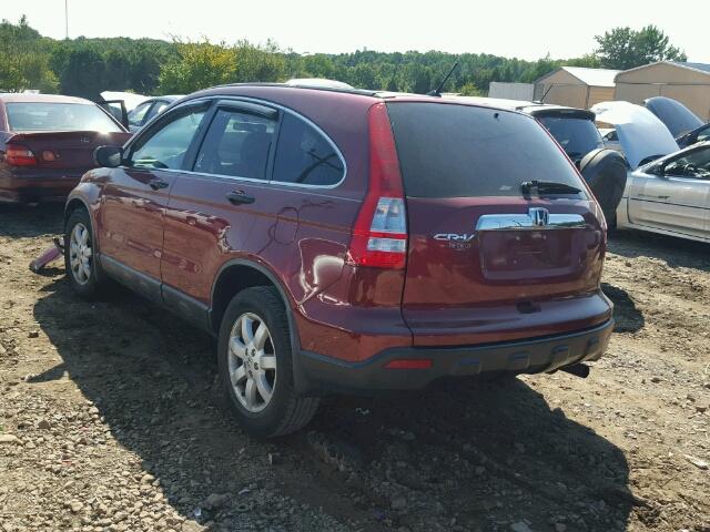 5J6RE38579L002067 - 2009 HONDA CR-V EX BURGUNDY photo 3