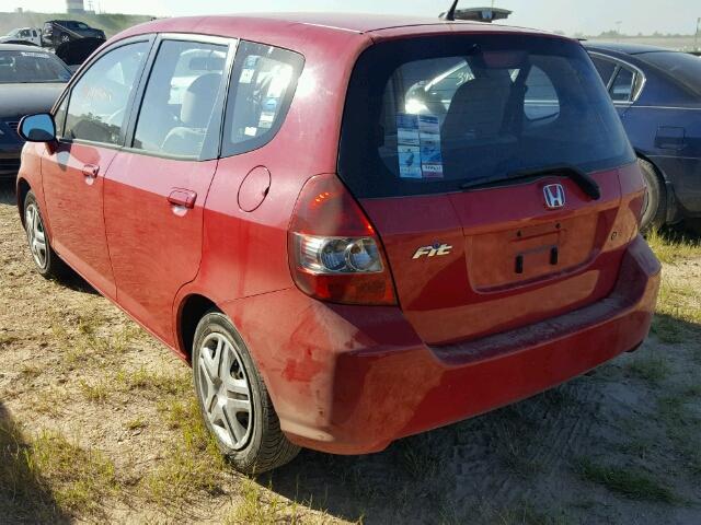 JHMGD37407S002194 - 2007 HONDA FIT RED photo 3