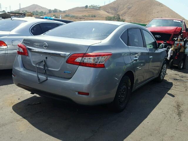 3N1AB7AP3EY247516 - 2014 NISSAN SENTRA S SILVER photo 4