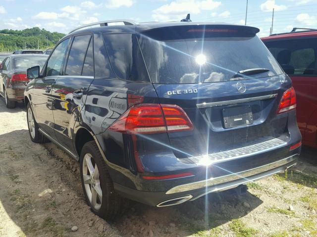 4JGDA5HBXGA775343 - 2016 MERCEDES-BENZ GLE 350 4M BLUE photo 3