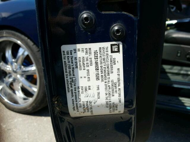 1GCES14H65B115395 - 2005 CHEVROLET SSR 蓝色 照片 10