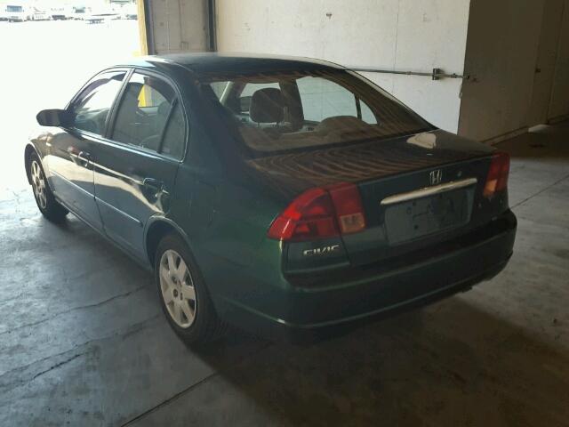 2HGES26761H602898 - 2001 HONDA CIVIC EX GREEN photo 3