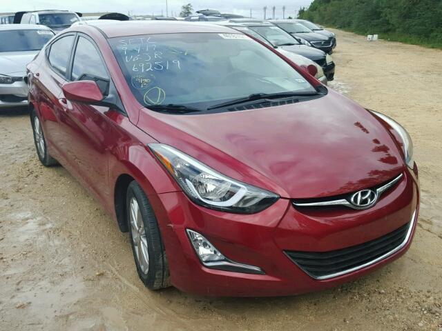 5NPDH4AE1GH692519 - 2016 HYUNDAI ELANTRA RED photo 1