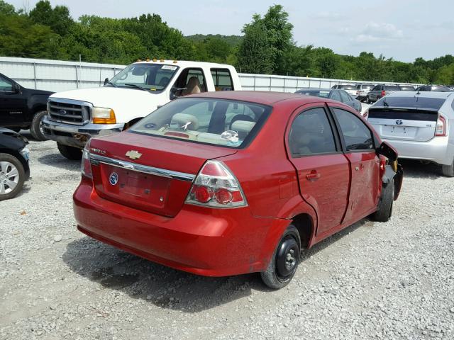 KL1TD56698B040126 - 2008 CHEVROLET AVEO BASE Czerwony zdjęcie 4