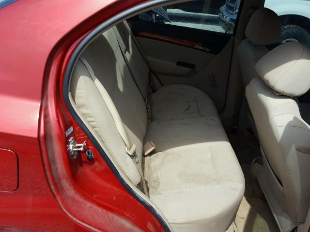 KL1TD56698B040126 - 2008 CHEVROLET AVEO BASE Czerwony zdjęcie 6