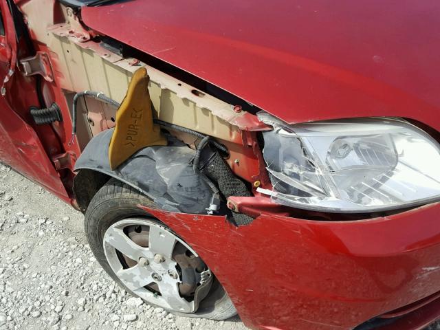 KL1TD56698B040126 - 2008 CHEVROLET AVEO BASE Czerwony zdjęcie 9