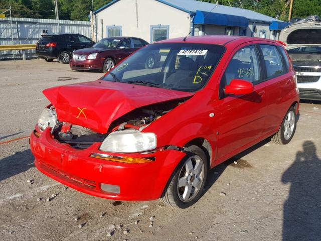 KL1TD66657B757885 - 2007 CHEVROLET AVEO BASE Қызыл фото 2