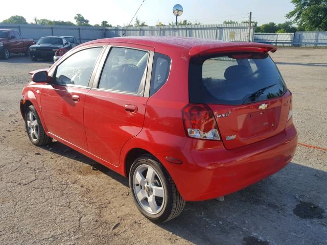 KL1TD66657B757885 - 2007 CHEVROLET AVEO BASE Қызыл фото 3