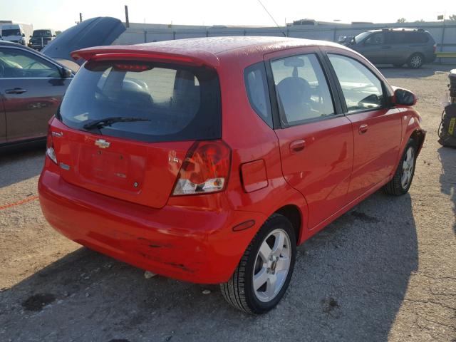 KL1TD66657B757885 - 2007 CHEVROLET AVEO BASE Қызыл фото 4