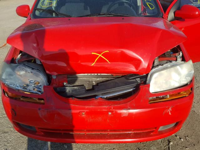 KL1TD66657B757885 - 2007 CHEVROLET AVEO BASE Қызыл фото 7