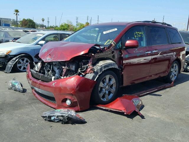 5TDXK3DCXES508186 - 2014 TOYOTA SIENNA SPO BURGUNDY photo 2