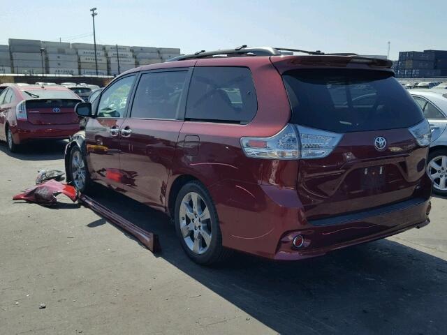 5TDXK3DCXES508186 - 2014 TOYOTA SIENNA SPO BURGUNDY photo 3