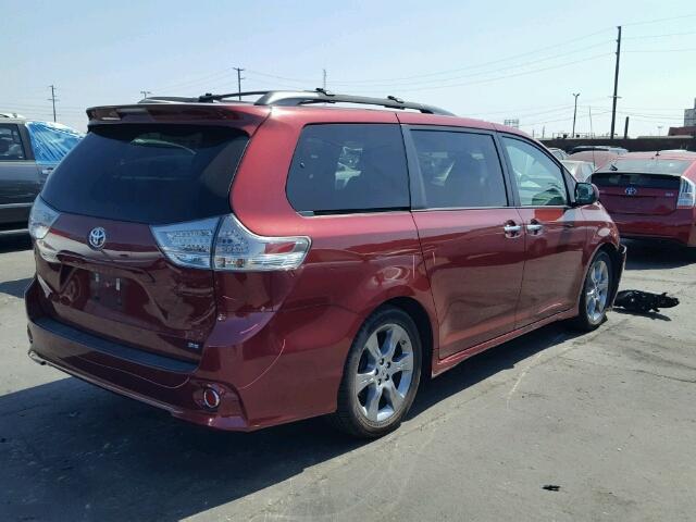 5TDXK3DCXES508186 - 2014 TOYOTA SIENNA SPO BURGUNDY photo 4