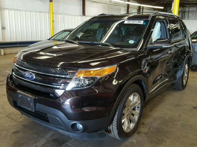 1FM5K8F88DGB14722 - 2013 FORD EXPLORER L BROWN photo 2