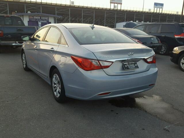 5NPEB4AC7CH346182 - 2012 HYUNDAI SONATA BLUE photo 3