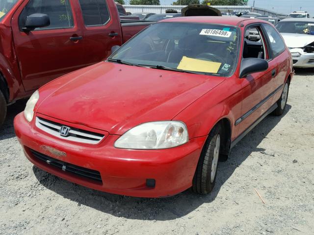 2HGEJ634XYH100121 - 2000 HONDA CIVIC DX RED photo 2