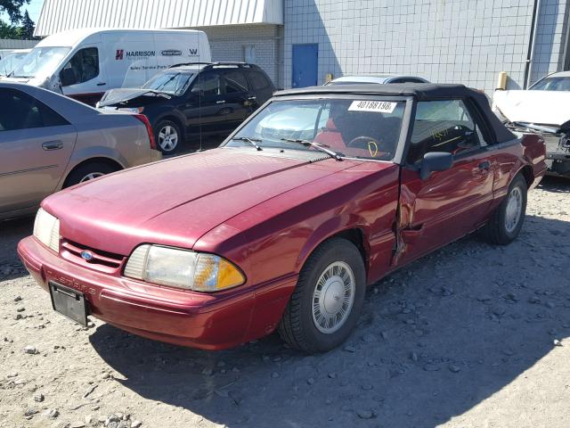 1FACP44M1PF170281 - 1993 FORD MUSTANG LX RED photo 2