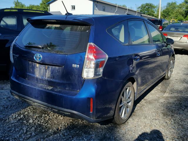 JTDZN3EU6FJ037949 - 2015 TOYOTA PRIUS V BLUE photo 4