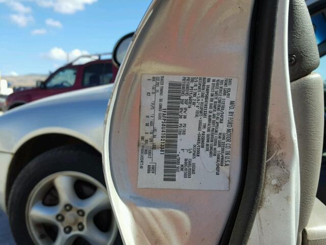 1FAFP58U41G213381 - 2001 FORD TAURUS SE SILVER photo 10