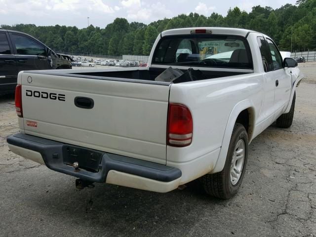 1B7GL32X72S664403 - 2002 DODGE DAKOTA SPO WHITE photo 4