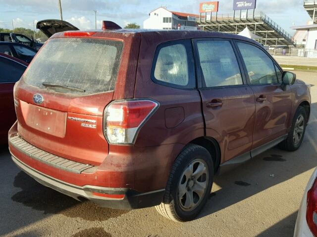 JF2SJAAC9HH411481 - 2017 SUBARU FORESTER 2 RED photo 4